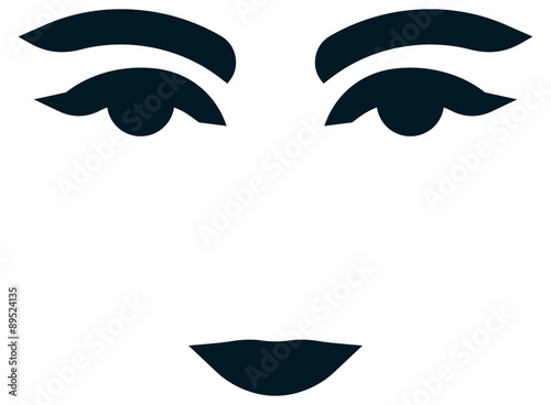 Vector beautiful woman eyes and lips isolated