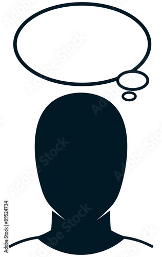 Vector thinking man illustration isolated on white