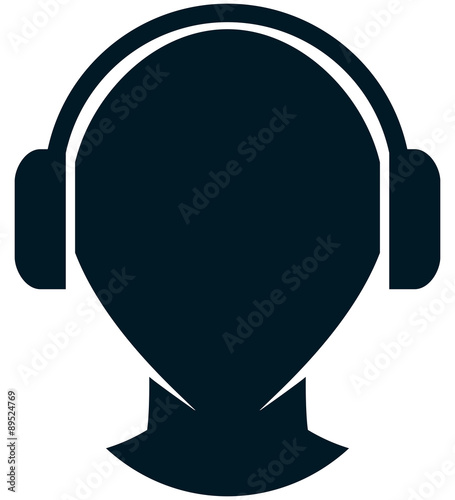 Vector headphones illustration isolated on white