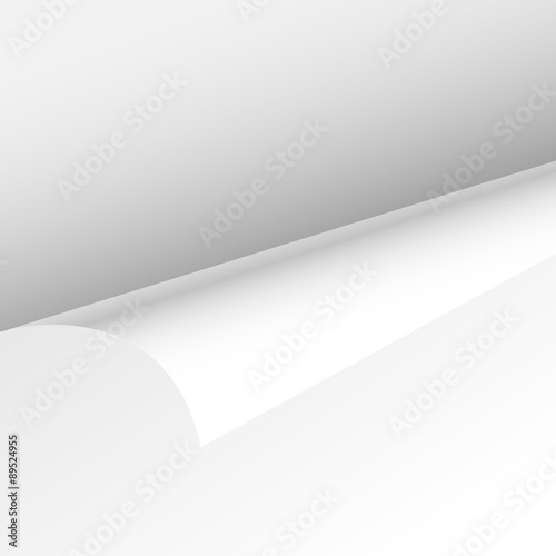 Blank Paper Sheet Curl Corner, Empty Page Bend Vector 