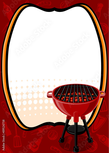 BBQ invitation or menu template with copy space.