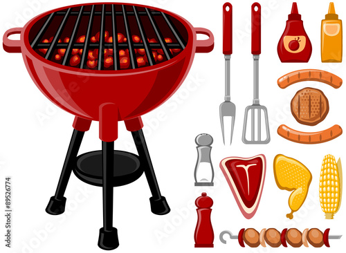 BBQ design elements set in vector format.