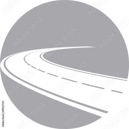 Logo with perspective of curved road