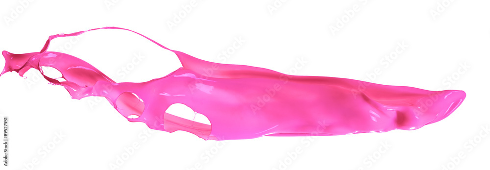 Pink paint splashing isolated on white background Pink paint splashing isolated on white background