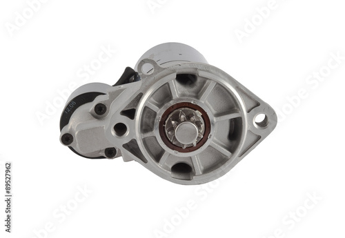 Spare parts - car starter on a white background