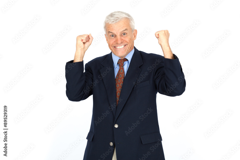 Handsome man doing different expressions in different sets of clothes: arms raised Handsome man doing different expressions in different sets of clothes: arms raised