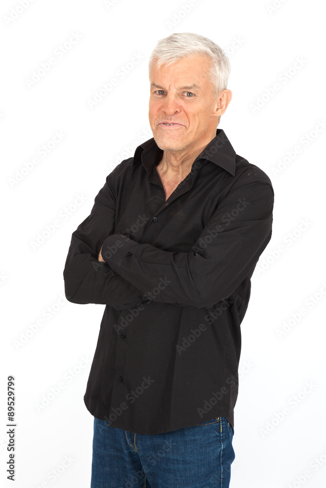 Handsome man doing different expressions in different sets of clothes: arms crossed Handsome man doing different expressions in different sets of clothes: arms crossed