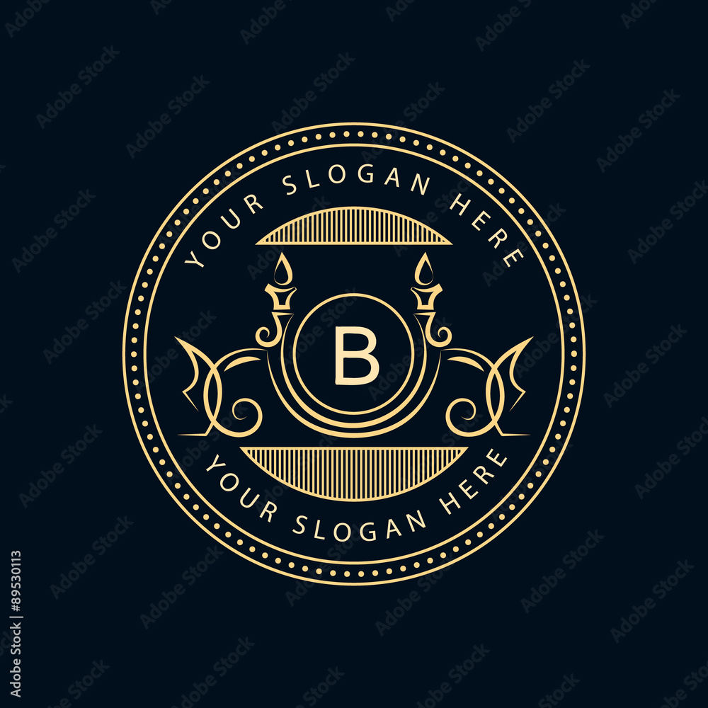 Monogram design elements, graceful template. Calligraphic elegant line art logo design. Letter sign emblem B for Royalty, business card, Boutique, Hotel, Restaurant, Cafe, Jewelry. Vector illustration