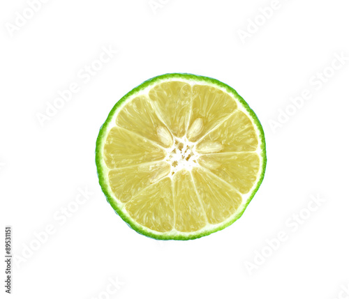 Green lime on white background.