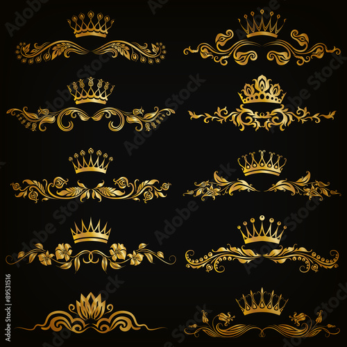 Set of vector damask ornaments.