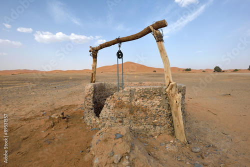Water well in Sahara Desert, Morocco photo