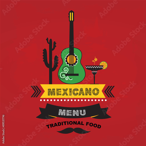 Menu mexican, template design.Vector illustration.