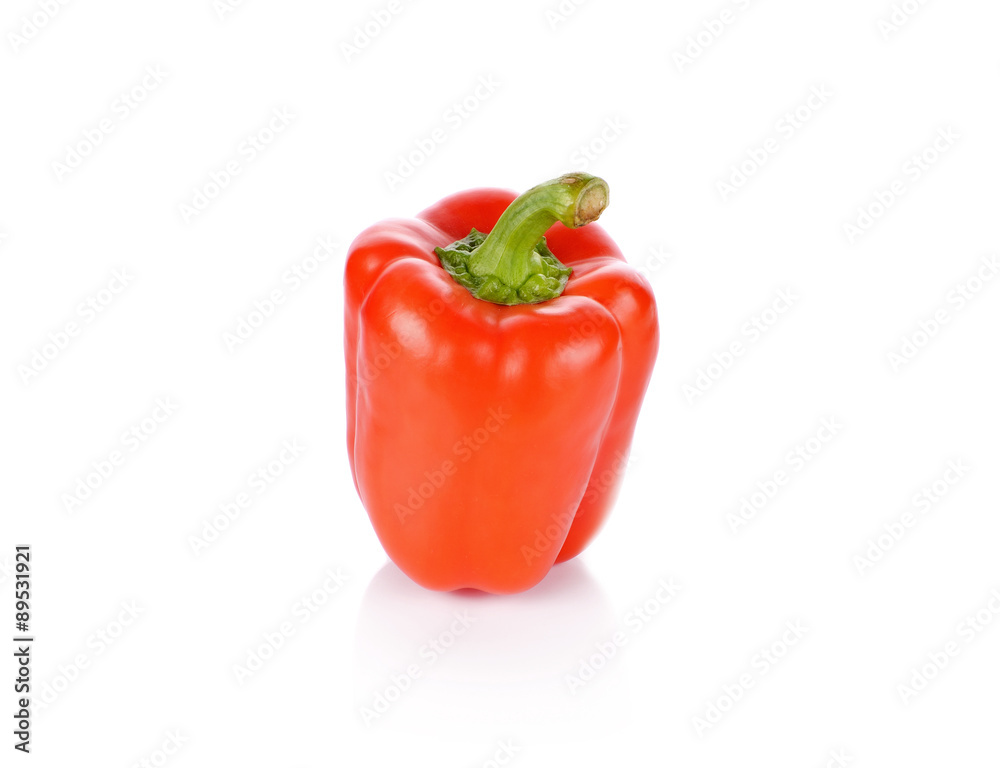 sweet red pepper isolated on white background