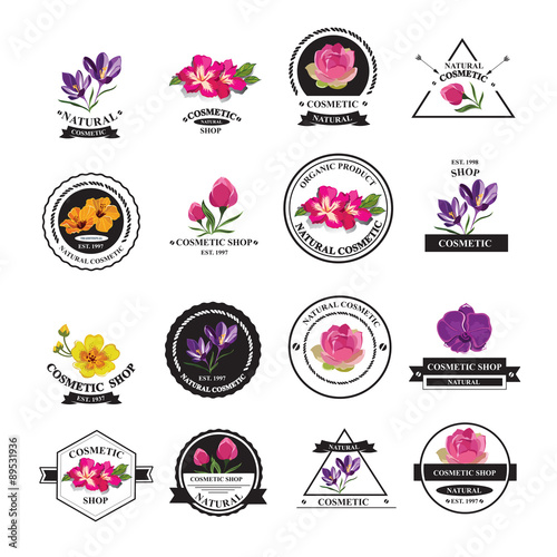 Beauty cosmetic icons. Vector illustration.