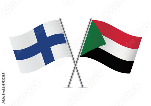 Free Download Sudan and Finland flags. Vector illustration. - GFXLoad