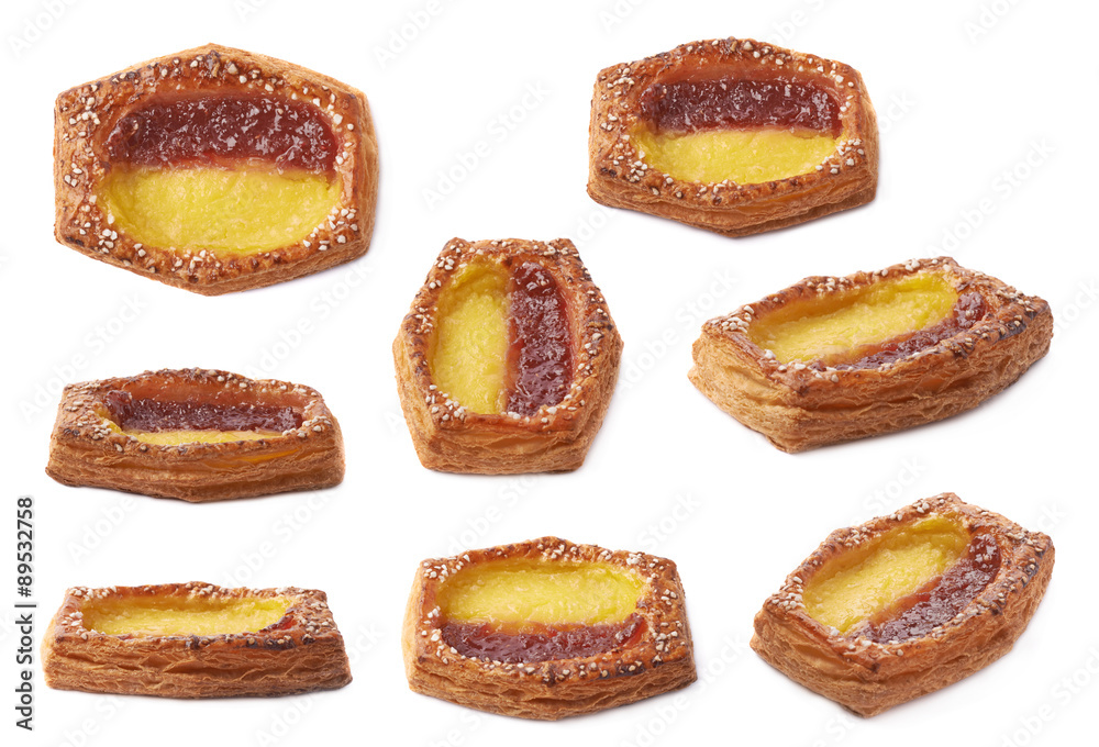 Sweet bread bun pastry isolated