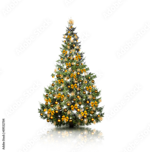 Golden Geschmückter Christbaum