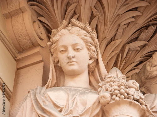 The sculptural portrait of the ancient fertility goddess Ceres (Demeter)