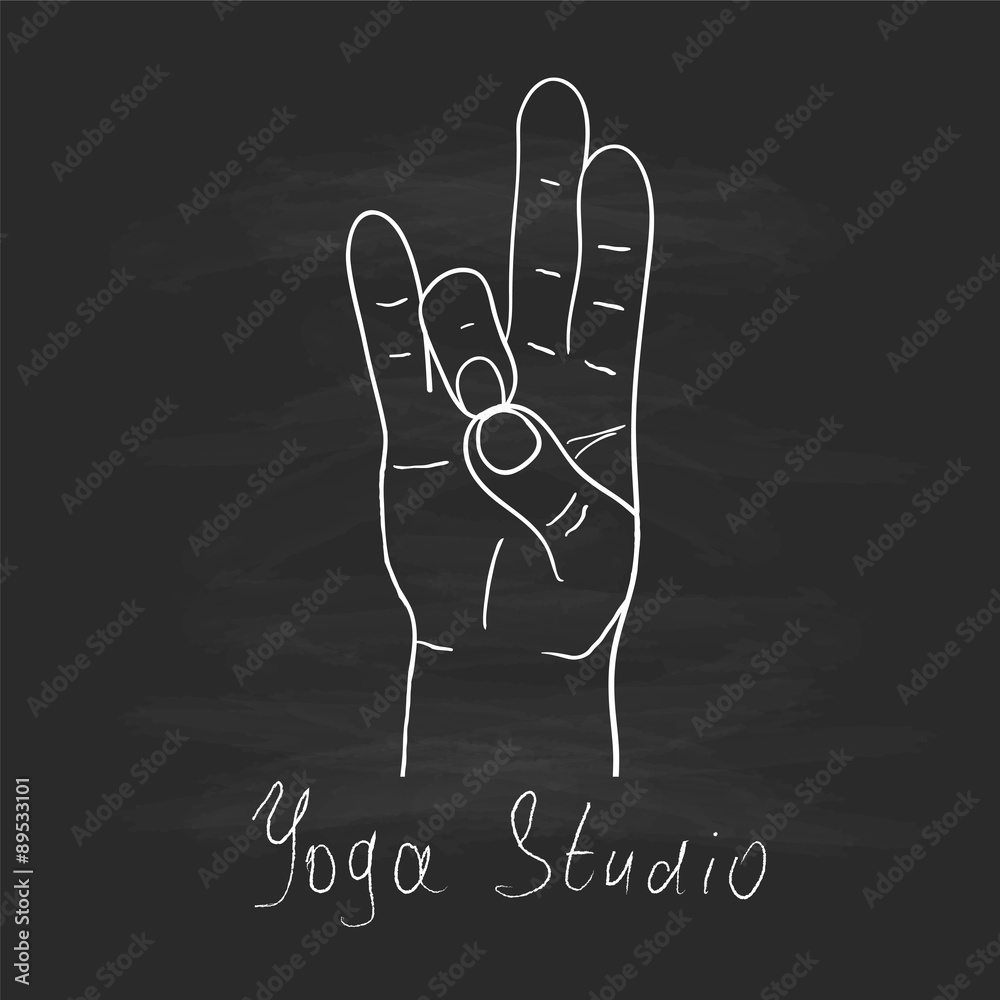 Fototapeta premium Element yoga Prithivi mudra hands