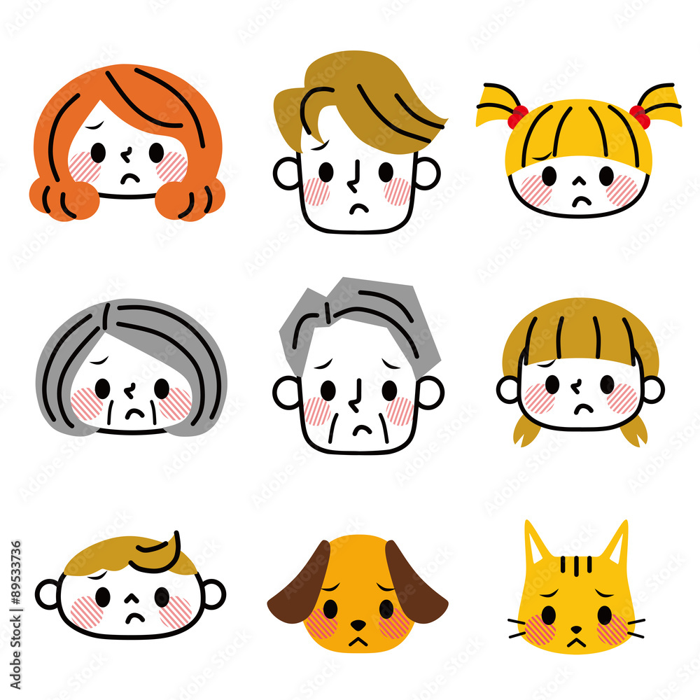 家族の顔 困り顔 Stock Vector Adobe Stock