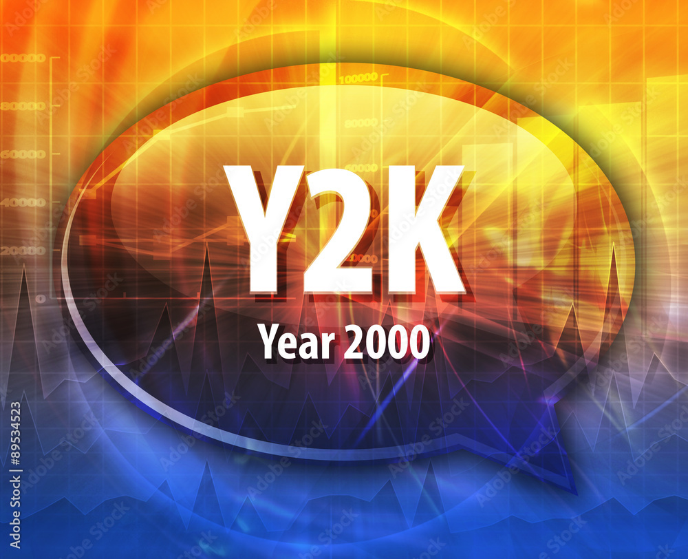 Y2K acronym definition speech bubble illustration Stock Illustration
