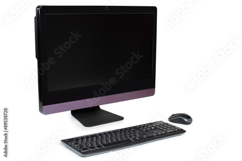 All in one desktop computer isolated on white