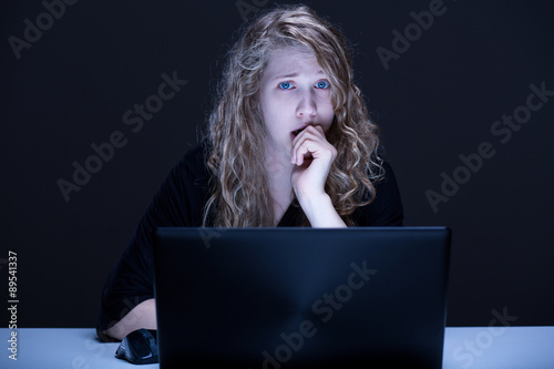 Slika na platnu Victim of gossip worried