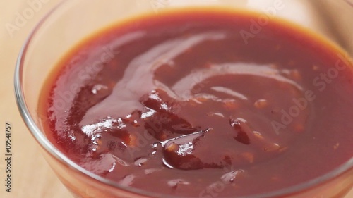Barbecue sauce in a glass bowl