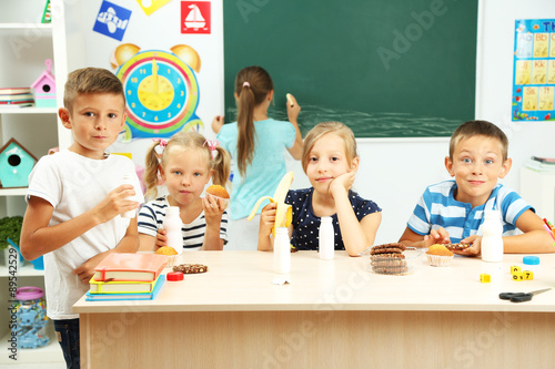 Cute children at lunch time...