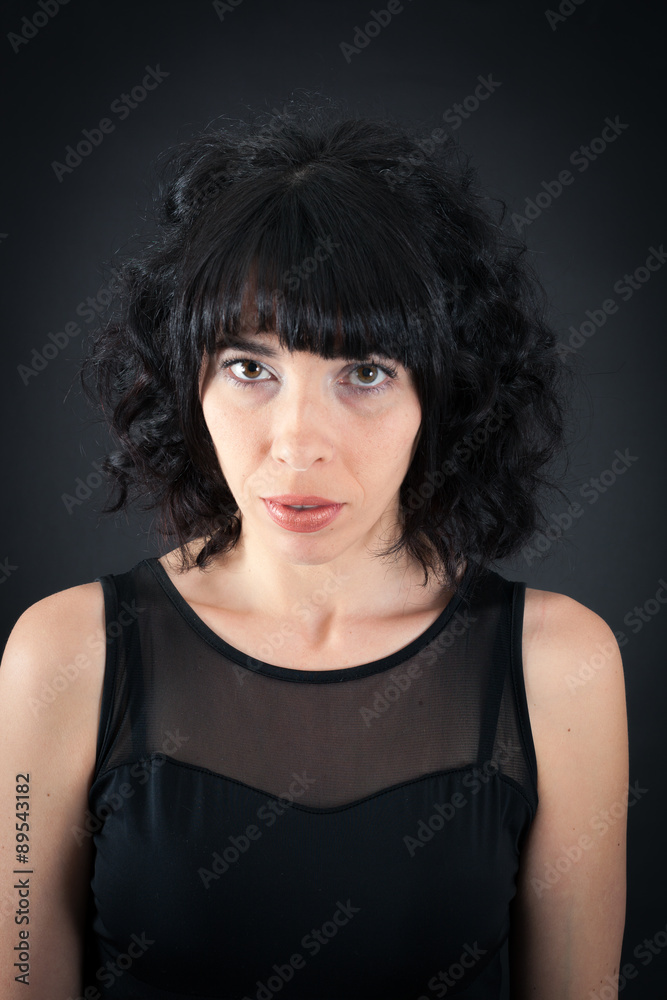 Beautiful woman doing different expressions in different sets of clothes: thinking Beautiful woman doing different expressions in different sets of clothes: thinking