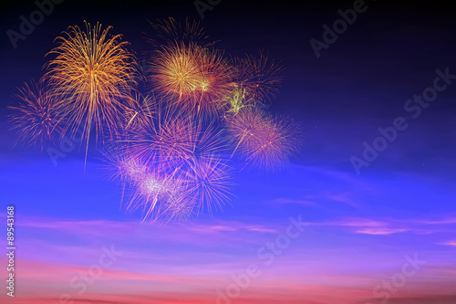 fireworks in sky twilight