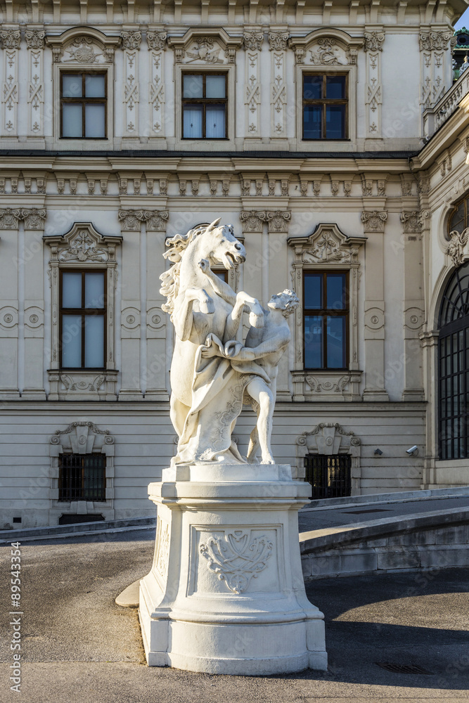 horse Statue at Belvedere Palace in summer, Vienna