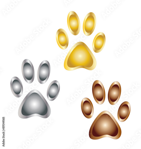 Golden, silver and bronze Paw