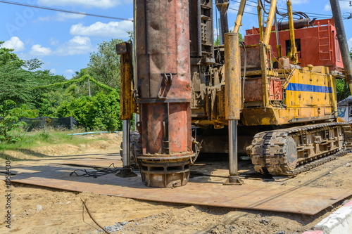 hydraulic Foundation piles drilling machine on construction site