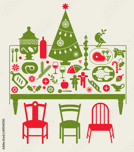 Composition with Christmas dinner