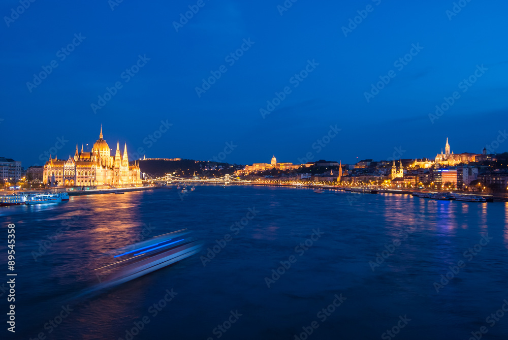Budapest Cityscape at night. 