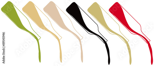 Different Kinds of Wine Pouring Bottles Illustration