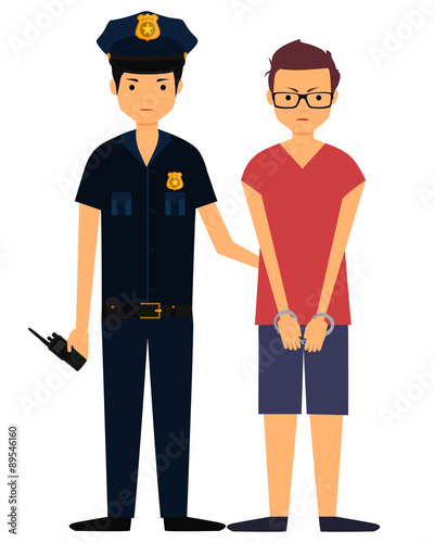 Policeman arrested the offender