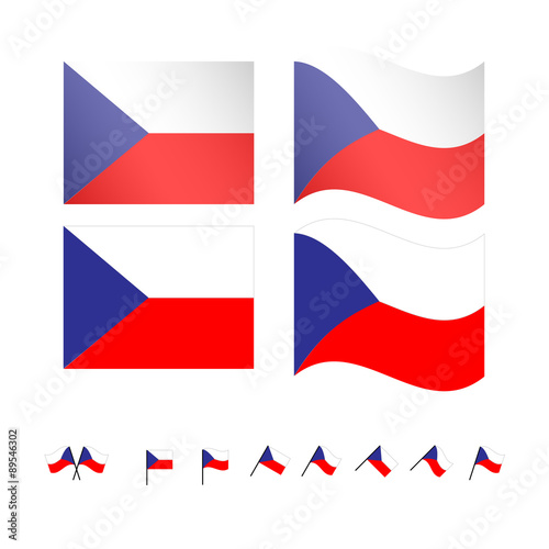 Czech Republic Flags EPS 10