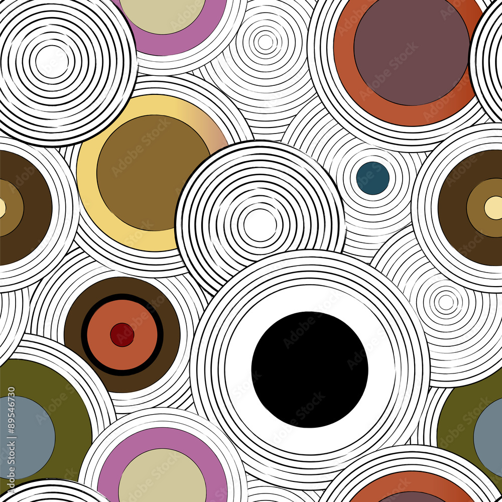 seamless vinyl disc pattern, with circles, strokes and splashes seamless vinyl disc pattern, with circles, strokes and splashes