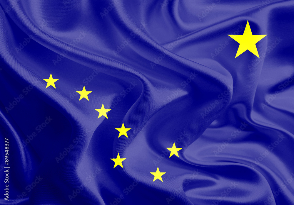 Flags of the U.S. states: Waving Fabric Flag of Alaska