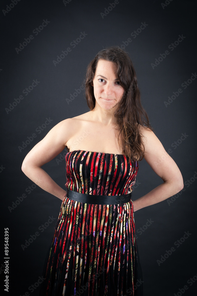 Beautiful woman doing different expressions in different sets of clothes: posing Beautiful woman doing different expressions in different sets of clothes: posing