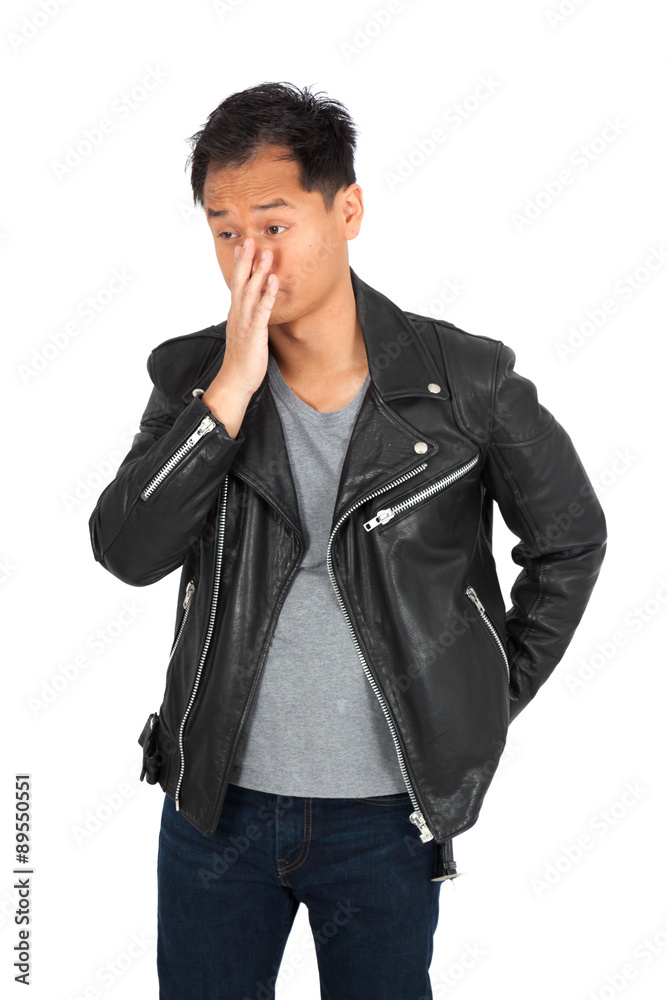 Handsome man doing different expressions in different sets of clothes: yawning Handsome man doing different expressions in different sets of clothes: yawning