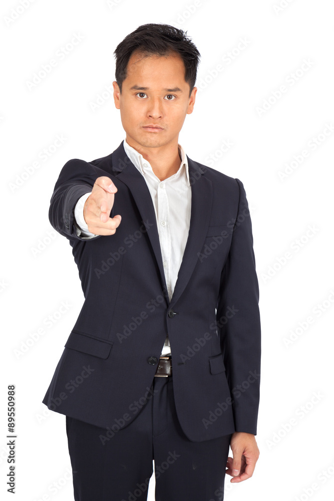 Handsome man doing different expressions in different sets of clothes: gun sign Handsome man doing different expressions in different sets of clothes: gun sign