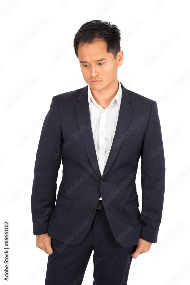 Handsome man doing different expressions in different sets of clothes: sad Handsome man doing different expressions in different sets of clothes: sad