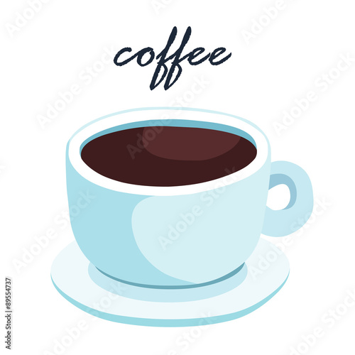 hot aromatic black coffee vector illustration