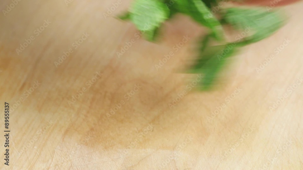 Shaking mint dry and picking leaves from stems Shaking mint dry and picking leaves from stems