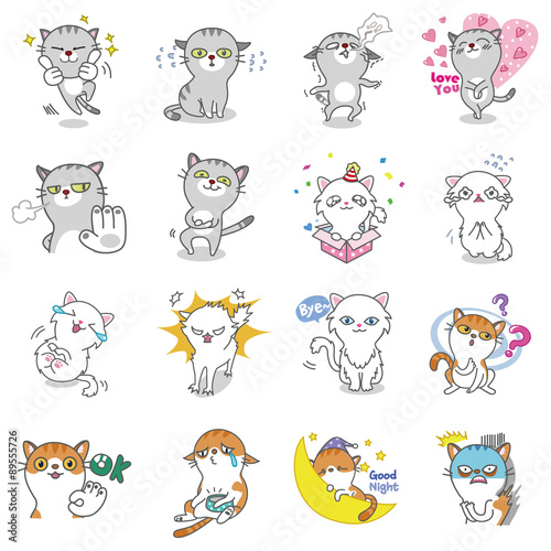 Cat Vector Emoticons