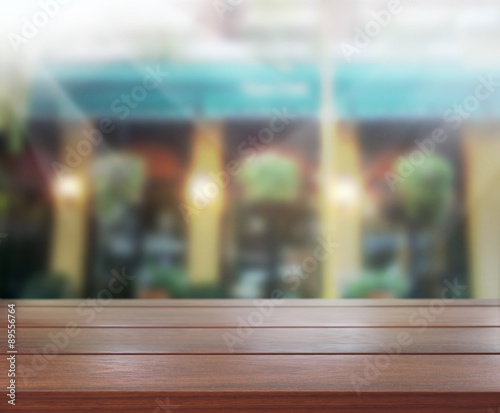 Wallpaper Mural Table Top And Blur Building Background Torontodigital.ca