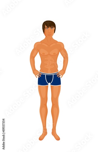 sexy muscular guy isolated